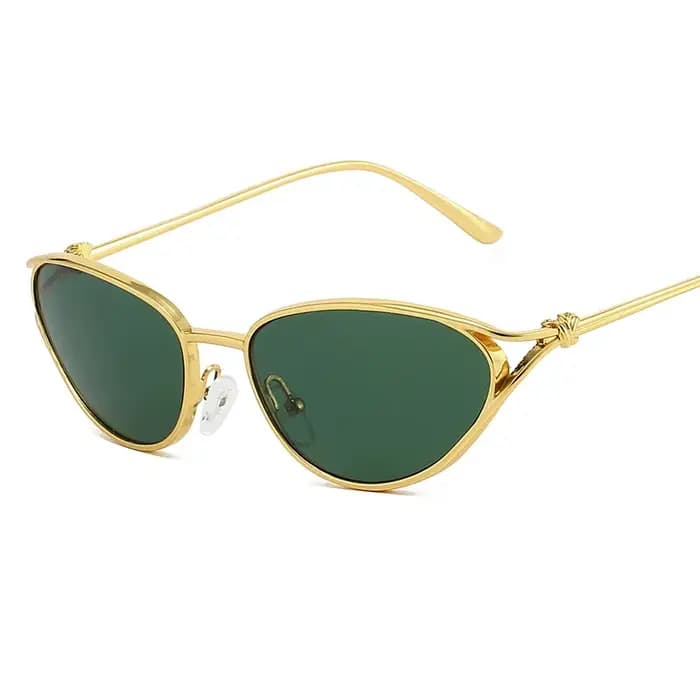 Lunettes de soleil œil de chat tendance pour femme avec petite monture métallique