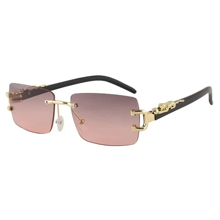 Lunettes de soleil rectangulaires d'été à décor léopard