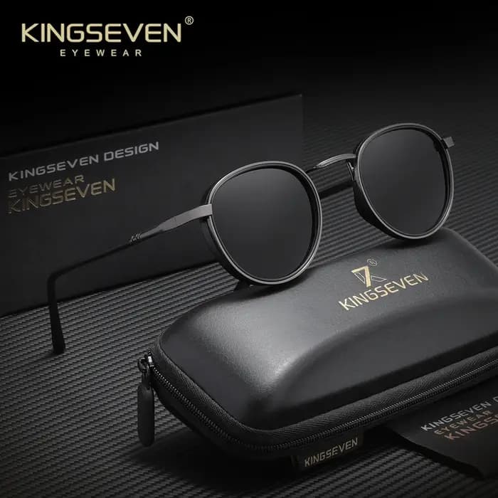 KINGSEVEN Vintage lunettes de soleil conduite en plein air cadre rond hommes femmes