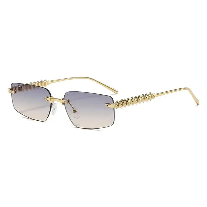 Lunettes de soleil vintage sans monture pour femmes et hommes