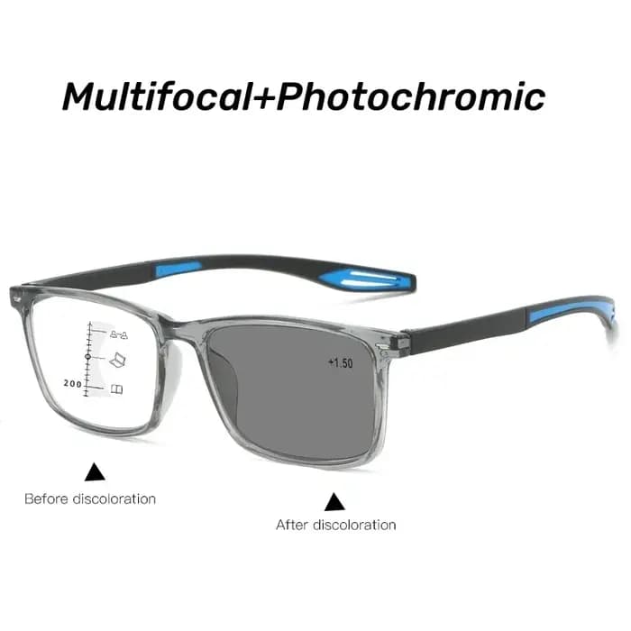 Lunettes de lecture progressives de sport Anti lumière bleue multifocale photochromique femmes rétro presbytie