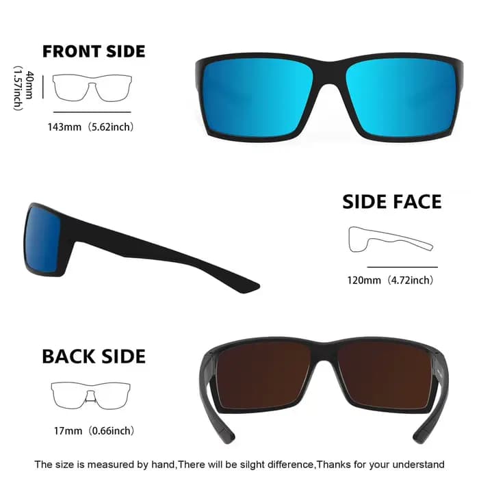 JULI 2022 Lunettes de soleil pour hommes Designer Polarized UV400 Protection Rectangular Shades