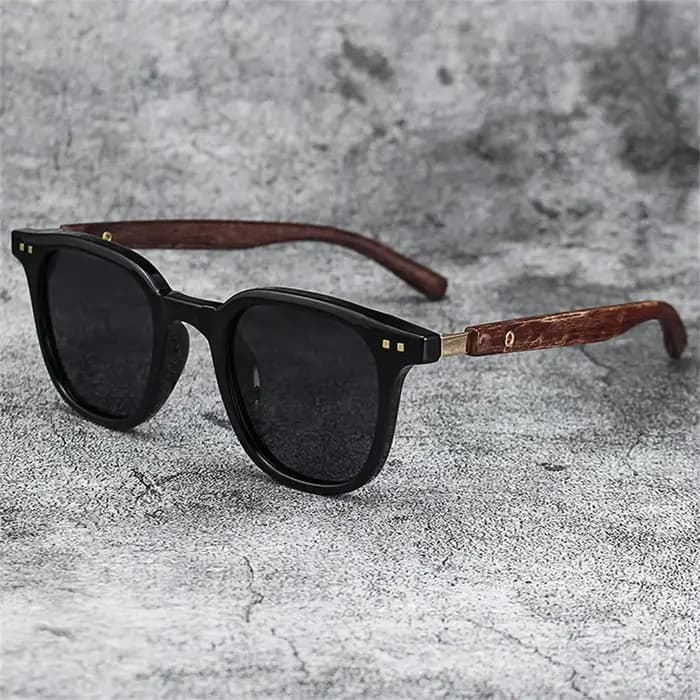 Lunettes de soleil polarisées classiques à monture en bois vintage pour hommes, lunettes de protecti