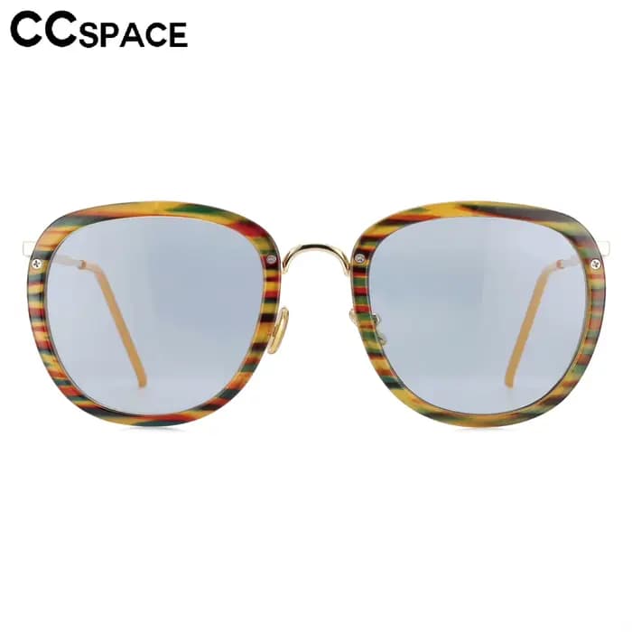 Lunettes de soleil rondes rétro à rayures pour hommes et femmes