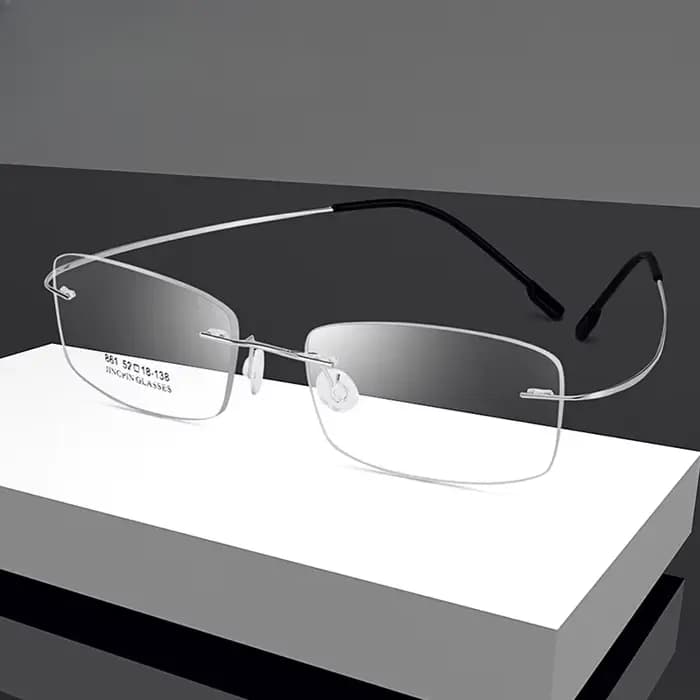 Lunettes carrées sans cadre en métal rétro classiques unisexes