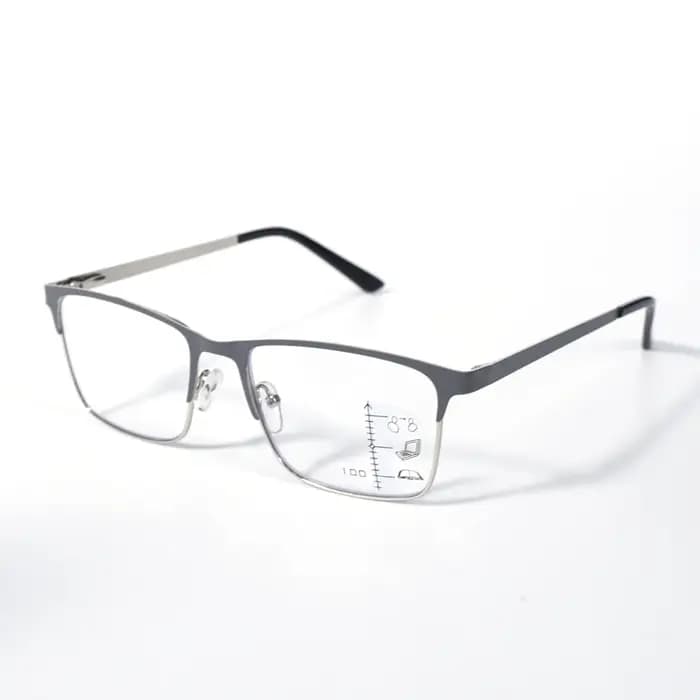 Lunettes de lecture progressives à monture grise pour hommes