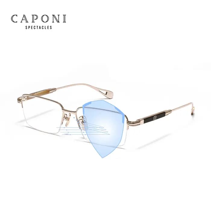 CAPONI Vintage hommes lunettes cadre pur titane acétate Anti lumière bleue luxe