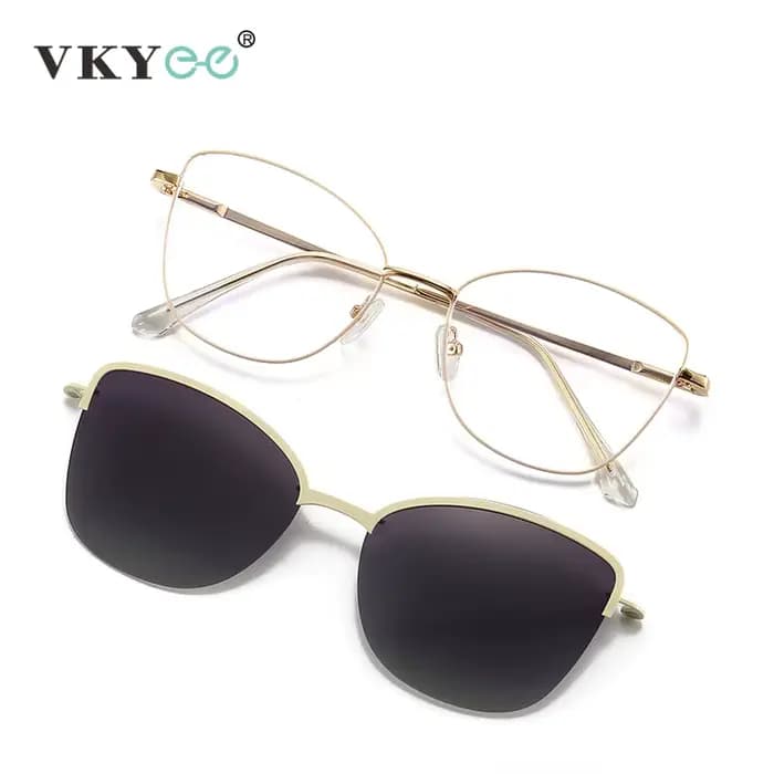 VICKY nouvelle mode lunettes de soleil polarisées œil de chat pince magnétique myopie