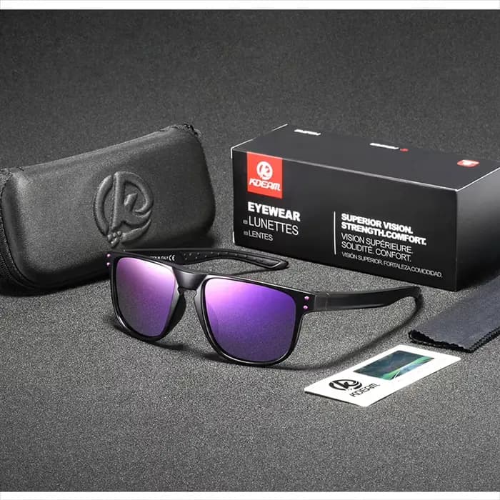 KDEAM éblouissement filtrage HD lunettes de soleil polarisées pour hommes élégance cristal cadre miroir