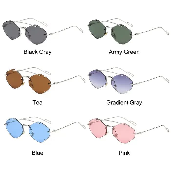 Lunettes de soleil hexagonales vintage