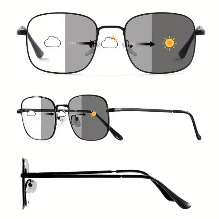 Lunettes photochromiques carrées pour hommes et femmes