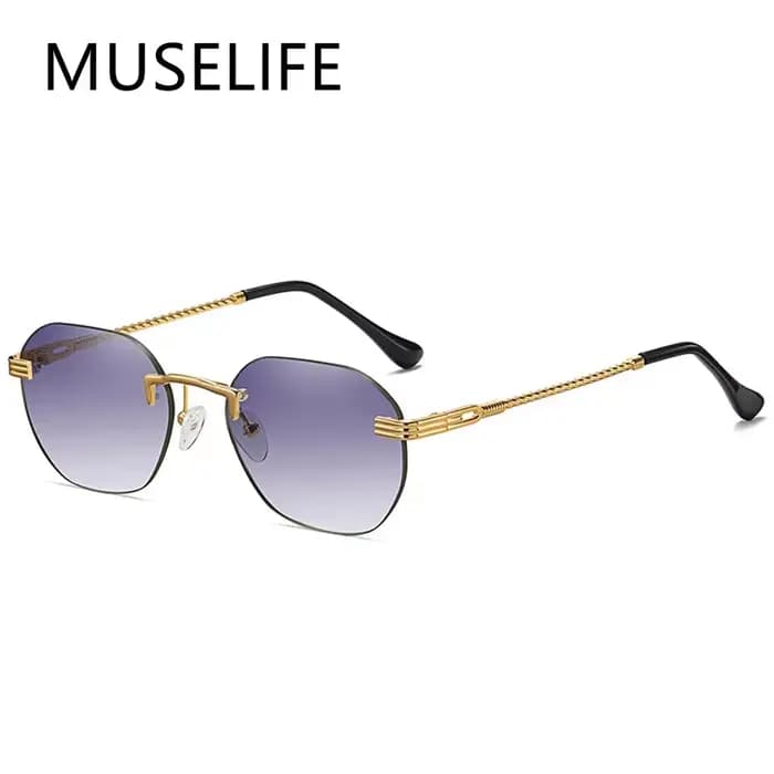 Lunettes de soleil rondes rétro en métal pour hommes et femmes