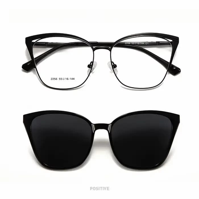 YIMARUILI mode magnétique polarisé lunettes à clipser rétro oeil de chat alliage optique Prescriptio