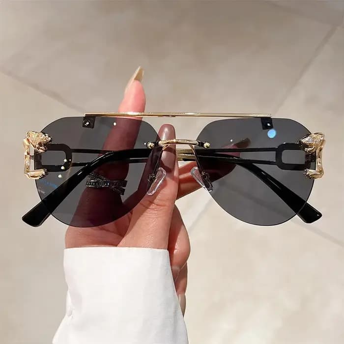 Lunettes de soleil vintage sans monture pour femmes
