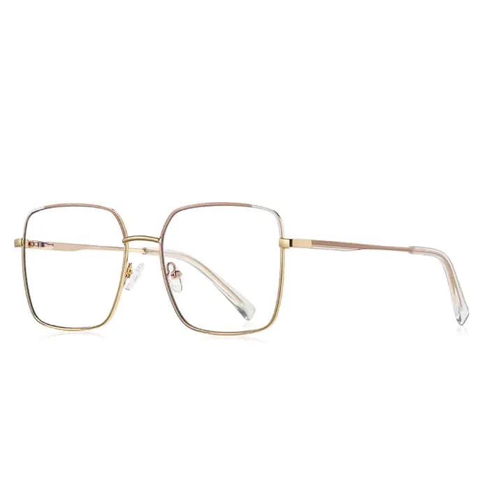 JMISUS mode femmes lunettes multifocales progressives cadre métallique carré avec lentilles photochromiques bloquant la lumière bleue