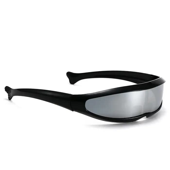Lunettes de soleil futuristes à visière cyclope étroite pour hommes