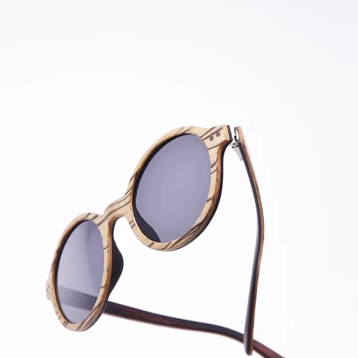 Lunettes de soleil polarisées en bois de zèbre blanc pour hommes et femmes