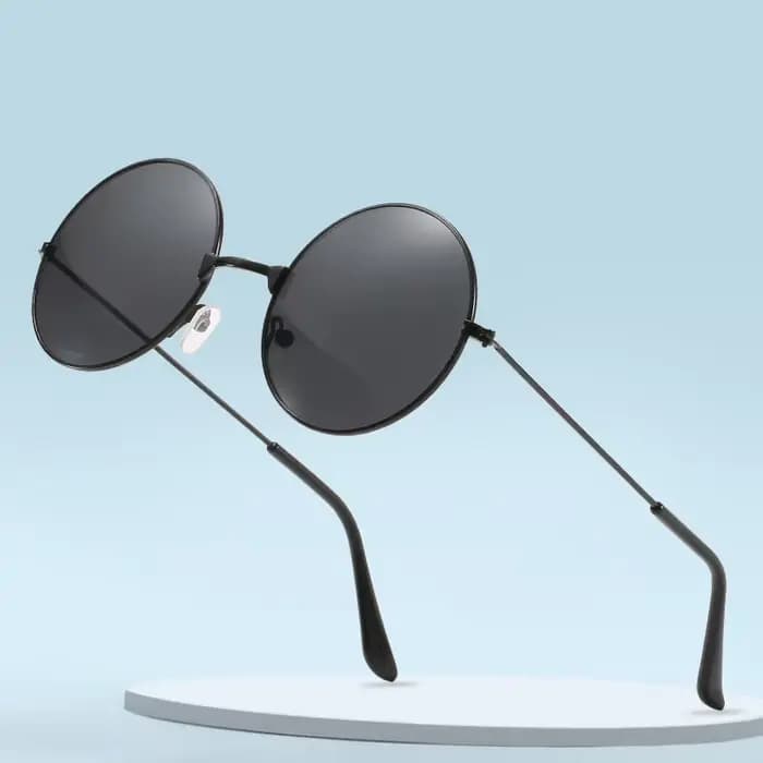 Lunettes de soleil rondes en métal pour hommes et femmes