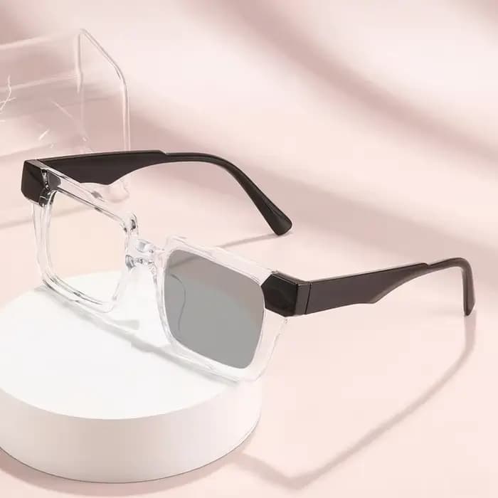 Lunettes de myopie photochromiques à cadre carré, tendance personnalisée, pour femmes et hommes, con