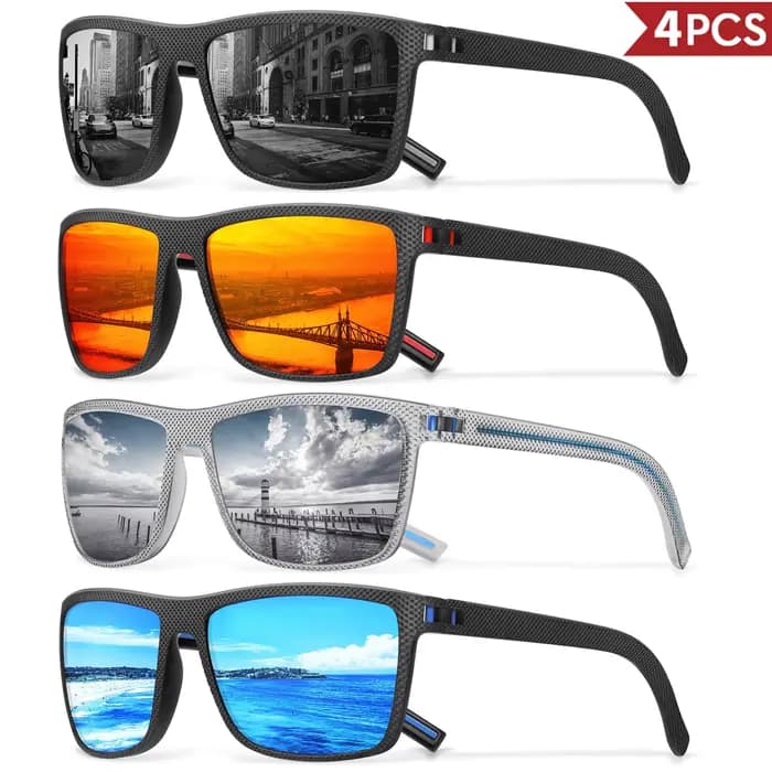 Pack de 3/4 nouvelles lunettes de soleil polarisées colorées pour hommes et femmes adaptées à la conduite