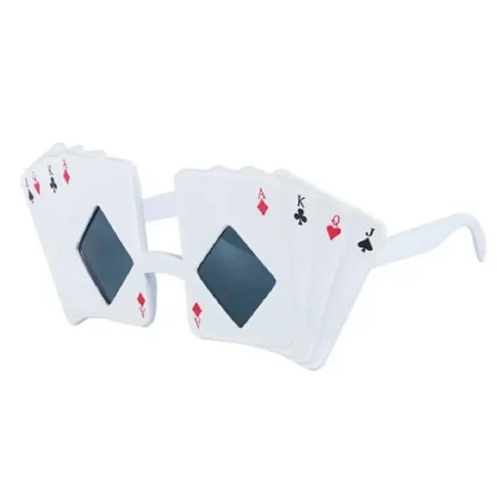 Lunettes de soleil sur le thème du poker, lunettes à motifs de cartes à jouer, accessoires de déguisement pour adultes sur le thème du poker, fournitures pour fêtes à thème