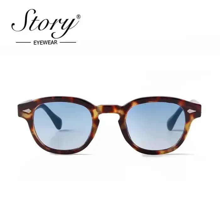 Histoire Vintage Rivet écaille de tortue ronde lunettes de soleil femmes hommes 2022 marque Design rétro jaune bleu