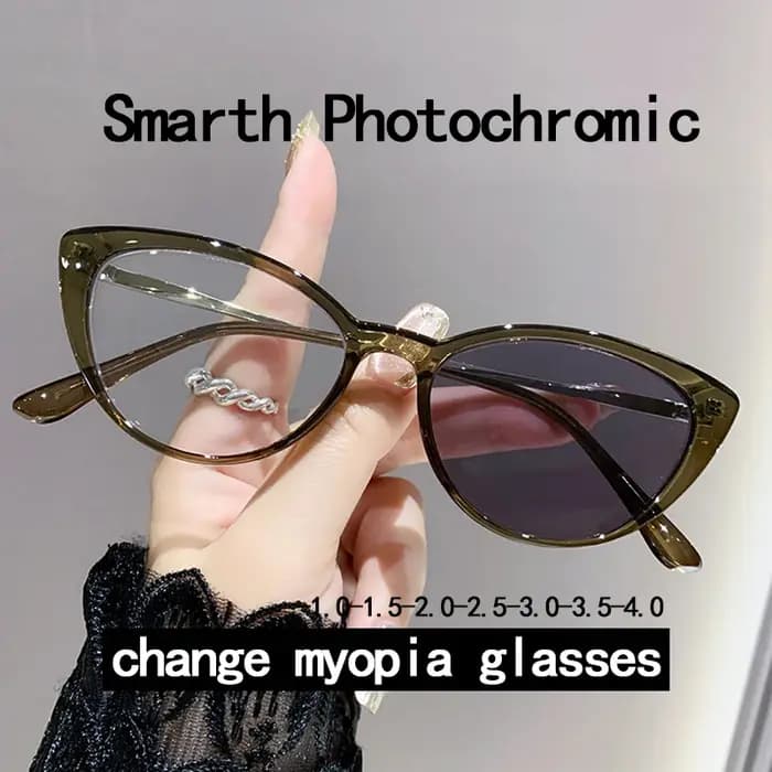 Lunettes à verres photochromiques œil-de-chat - Une tendance rétro avec une touche sophistiquée