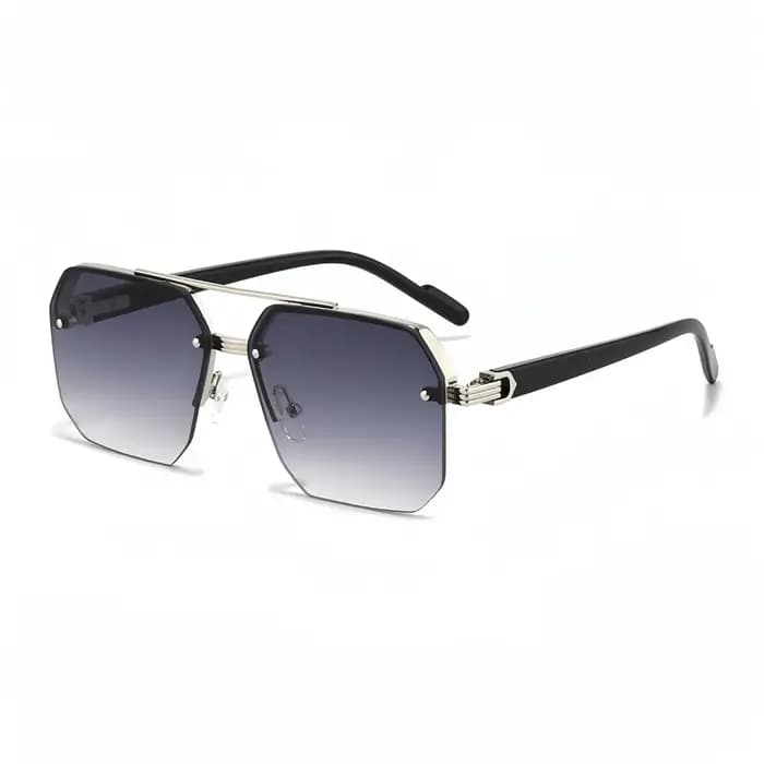 Lunettes de soleil polygone à Double pont pour hommes et femmes