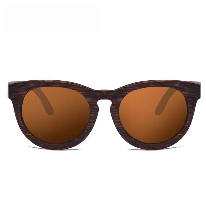 Lunettes de soleil rondes rétro en bois de bambou pour femmes et hommes