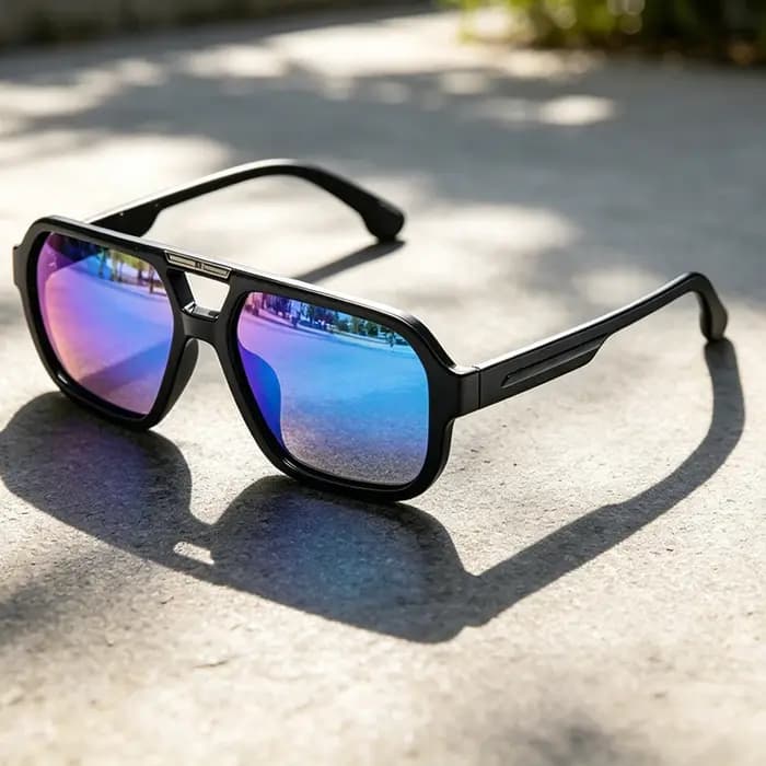 Lunettes de soleil polarisées aviateur homme femme 2026 rétro carrées double pont vintage UV400 conduite extérieur