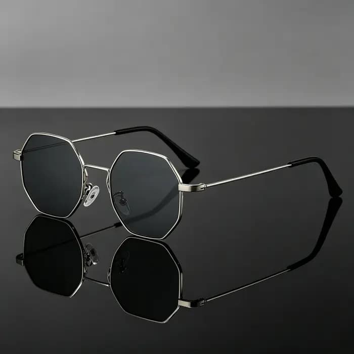 Une paire de lunettes à monture polygonale au design rétro tendance, idéales pour un usage quotidien décontracté et un choix de cadeau parfait.