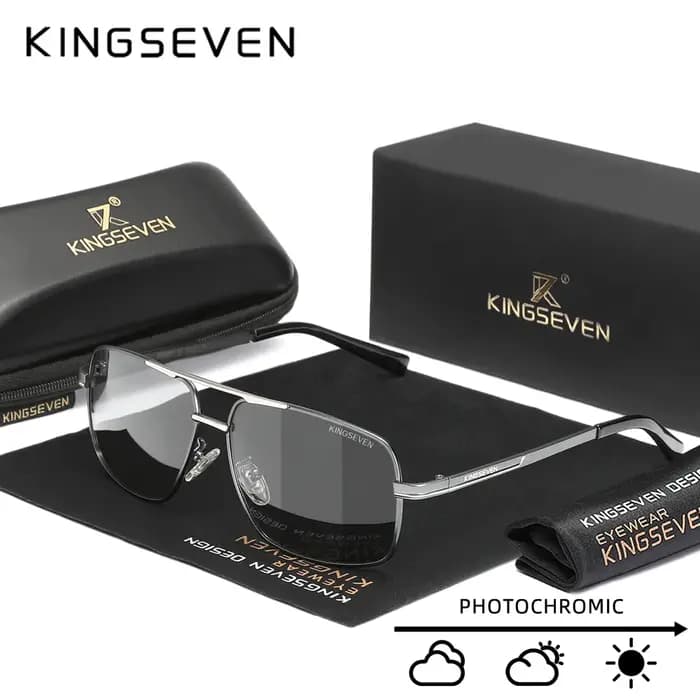 KINGSEVEN – lunettes de soleil photochromiques à monture rectangulaire