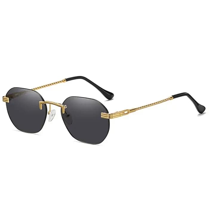 Lunettes de soleil rondes rétro en métal pour hommes et femmes, lunettes de soleil classiques, or, n