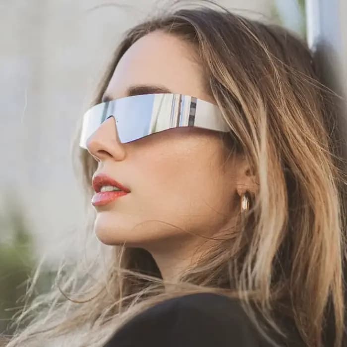 Future une pièce Y2K lunettes de soleil sans monture femmes rétro