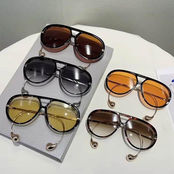 GM LUMIAS lunettes de soleil pilote surdimensionnées nouveau dans la mode Double pont dégradé