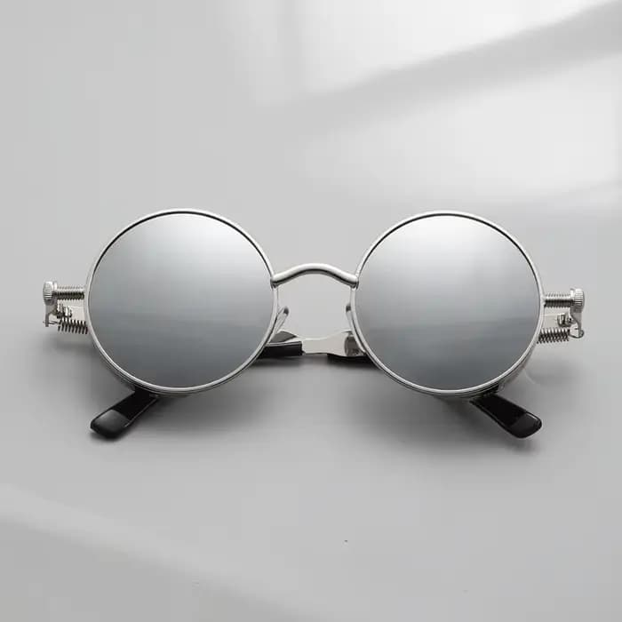Steampunk mode hommes rétro lunettes de soleil rondes