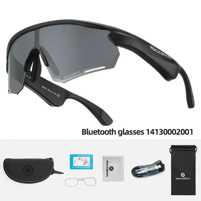 ROCKBROS lunettes de cyclisme sans fil Bluetooth 5.2