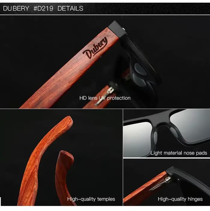 DUBERY lunettes De soleil en bois naturel hommes