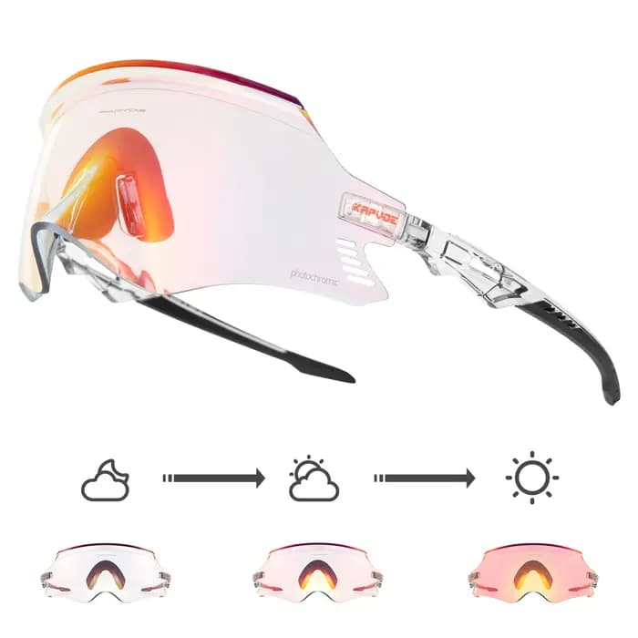 Rouge bleu photochromique 2025 hommes femmes lunettes de vélo de route oculaires