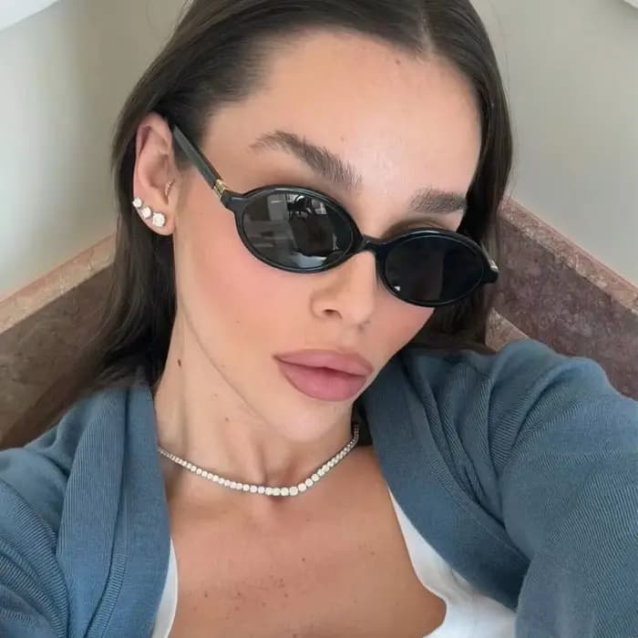 Nouvelles lunettes de soleil ovales pour femmes marque de mode noir petit cadre