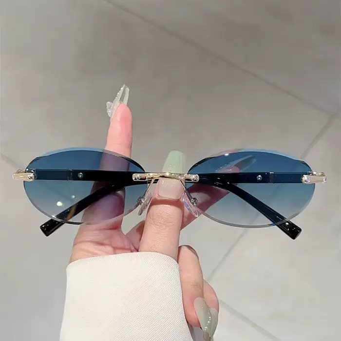 Lunettes de soleil à monture ovale personnalisée rétro femmes hommes
