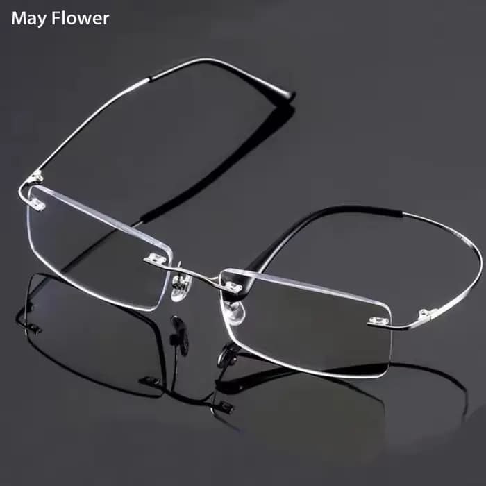 May Flower-Lunettes de lecture sans monture en titane pour hommes et femmes, blocage de la lumière b