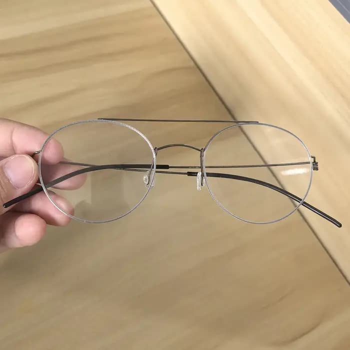 Monture de lunettes à double faisceau en titane pour hommes et femmes