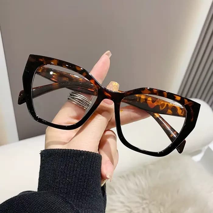 Marque de luxe concepteur femmes mode oeil de chat Anti lumière bleue lunettes Double couleur grand cadre dame