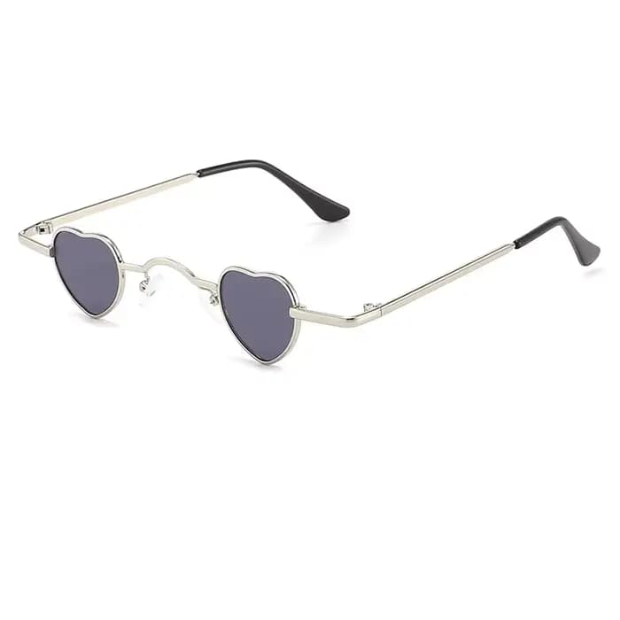 Lunettes de soleil vintage en métal en forme de petit cœur pour hommes et femmes