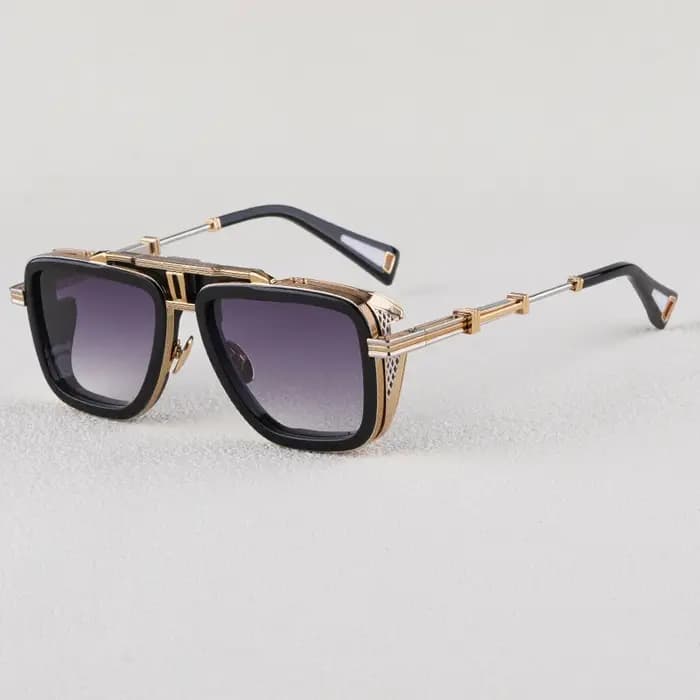 Gto – lunettes de soleil dégradées à monture épaisse en alliage carré pour hommes et femmes