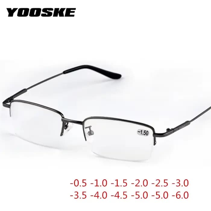 YOOSKE fini myopie lunettes femmes hommes demi-monture mode Sutdent