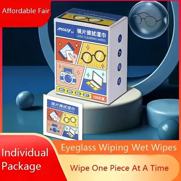 100/200 pièces lingettes jetables pour le nettoyage des lentilles