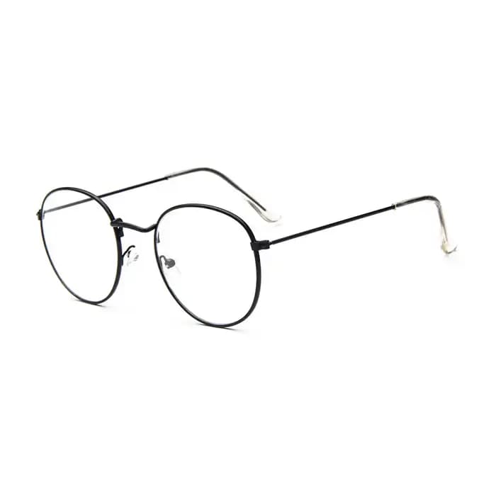 SHONEMES Lunettes rondes classiques monture en métal lunettes rétro unies or argent noir pour hommes