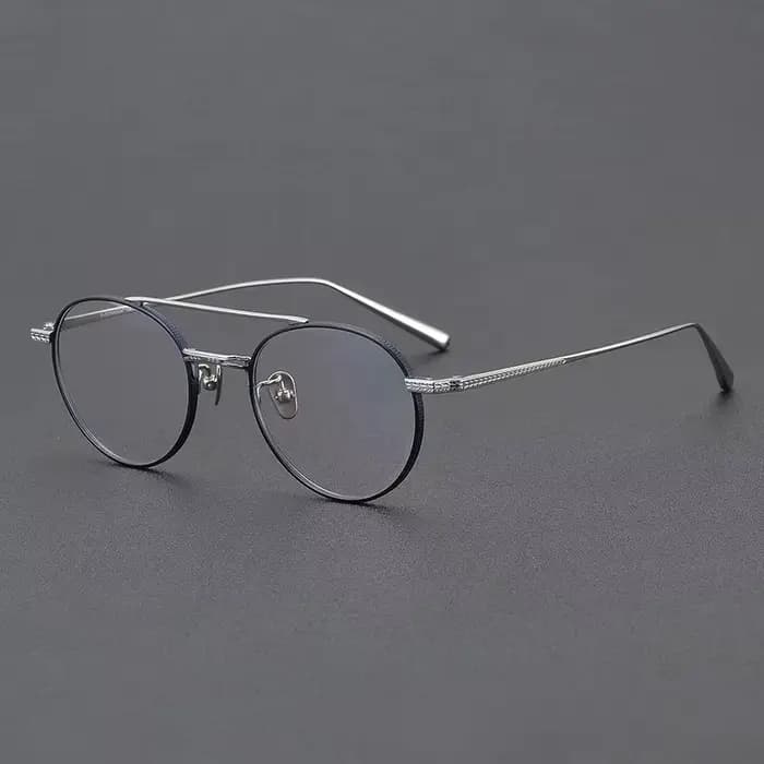 Rétro rond fait à la main japonais femmes aviateur titane lunettes montures N-020